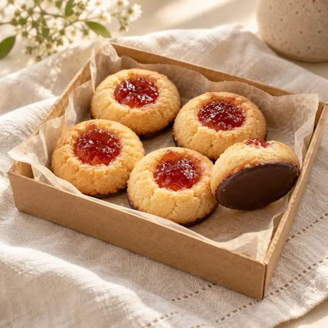 galletas con centro de frutos rojos